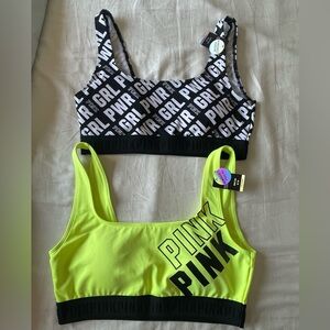 NWT Victoria’s Secret PINK logo sports bra top sz M